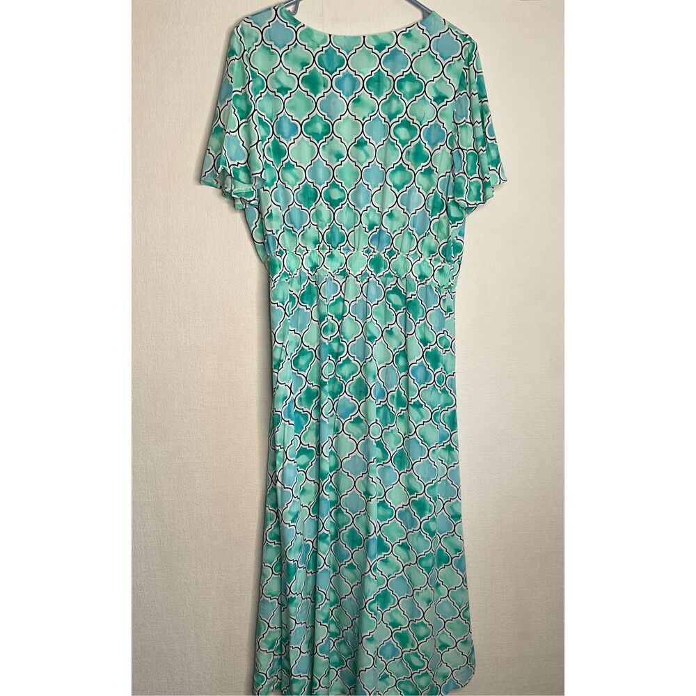 Tommy Bahama Dress Women's Size Large Hi Low Mumbai Medallion Maxi Coastal Artsy - Picture 10 of 12